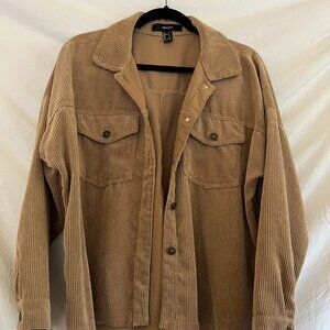 Forever 21, Tan Corduroy Button, Size Small, Lightweight Fall